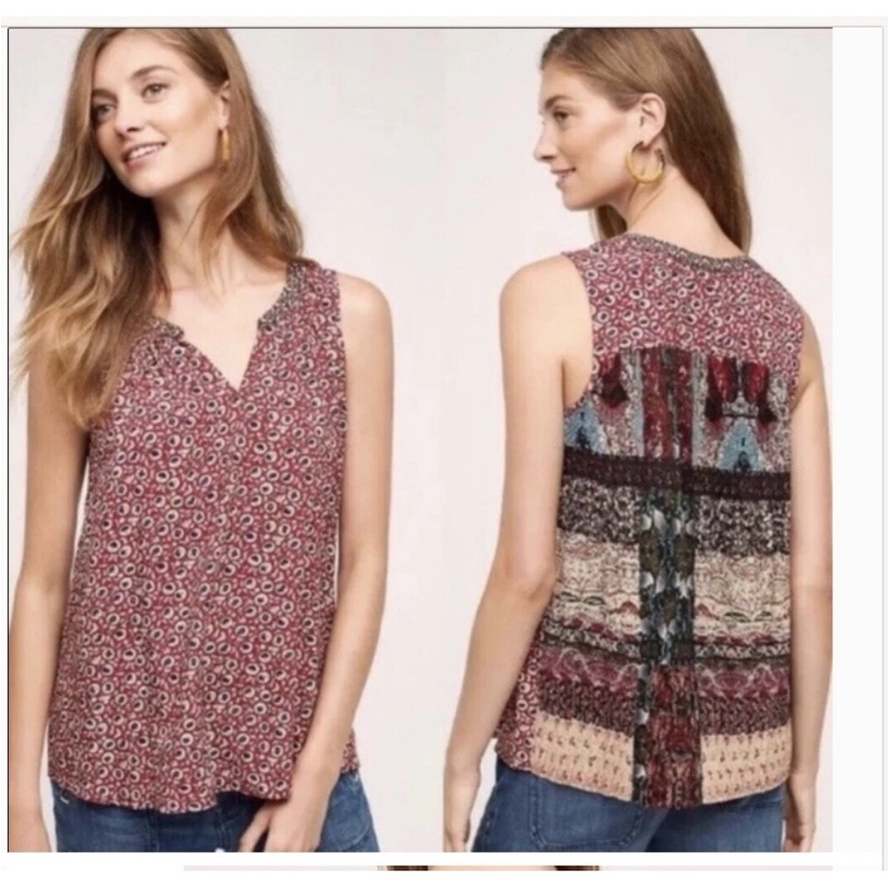 Anthropologie red flowing tank